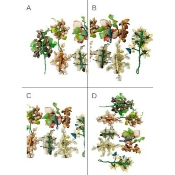 Vintage Millinery Bridal Flowers Lot Picks Bouquets Tiaras Hand Made Tiny Shells - Picture 4 of 16